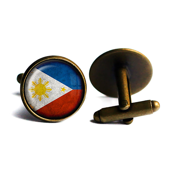 Philippines Filipino Flag Antique Bronze Cufflinks