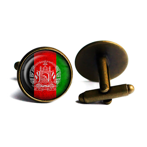 Afganistan Afgan Flag Antique Bronze Cufflinks