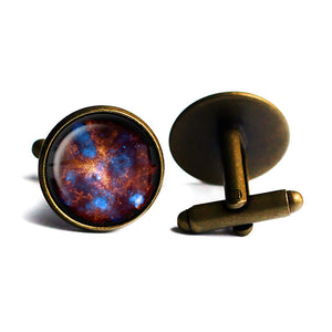 NASA Photograph The Tarantula Nebula Antique Bronze Cufflinks