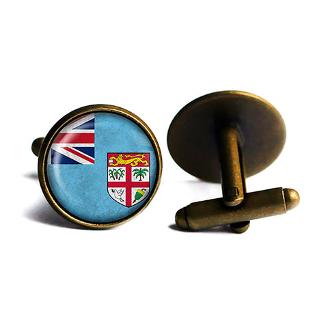 Fiji Fijian Flag Antique Bronze Cufflinks