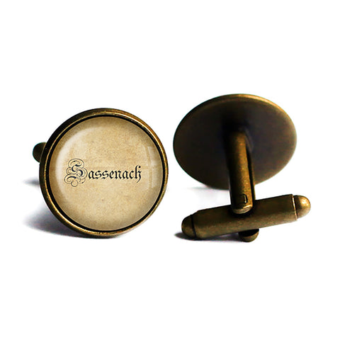 Sassenach Book TV Spelling Antique Bronze Cufflinks