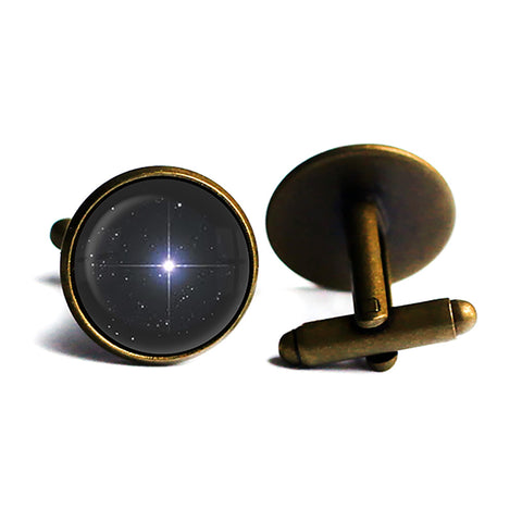 Bright North Star Antique Bronze Cufflinks