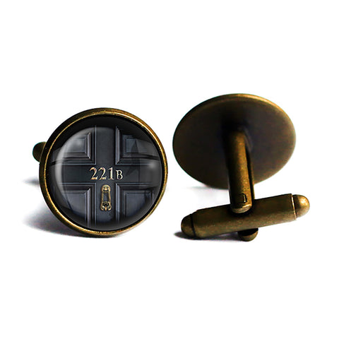 Sherlock Holmes Room 221B Antique Bronze Cufflinks