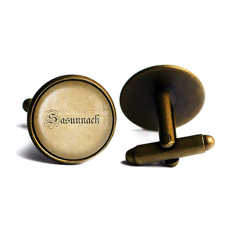 Saxon Sasunnach Old Gaelic Spelling Antique Bronze Cufflinks