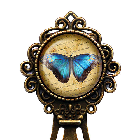 Blue Butterfly Bronze Bookmark