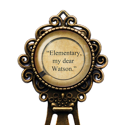 Sherlock Holmes Elementary my Dear Watson Magnifying Glass Bronze Bookmark