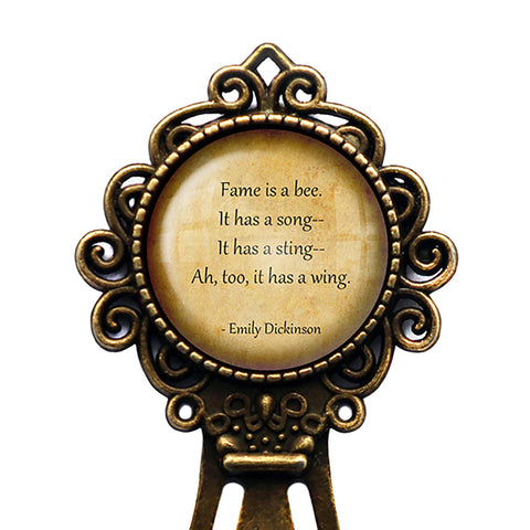 Emily Dickinson Fame is a Bee Song Sting Wing Bronze Bookmark