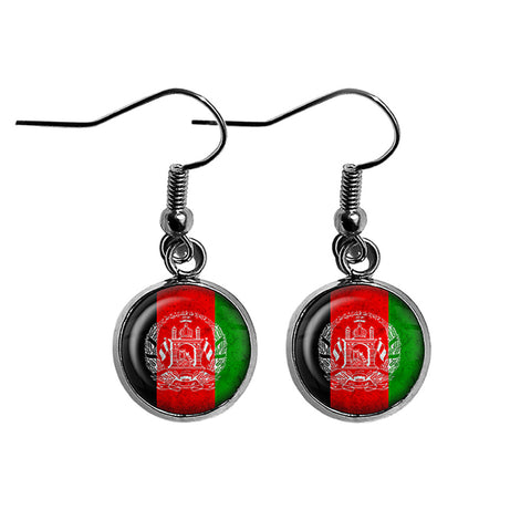 Afganistan Afgan Flag Surgical Steel Earrings