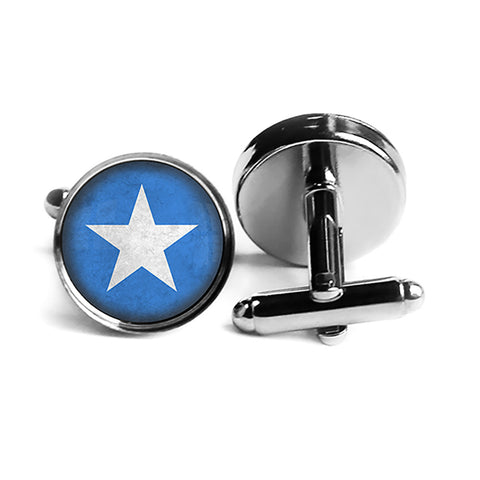 Republic of Somalia Somali Flag Rhodium Silver Cufflinks