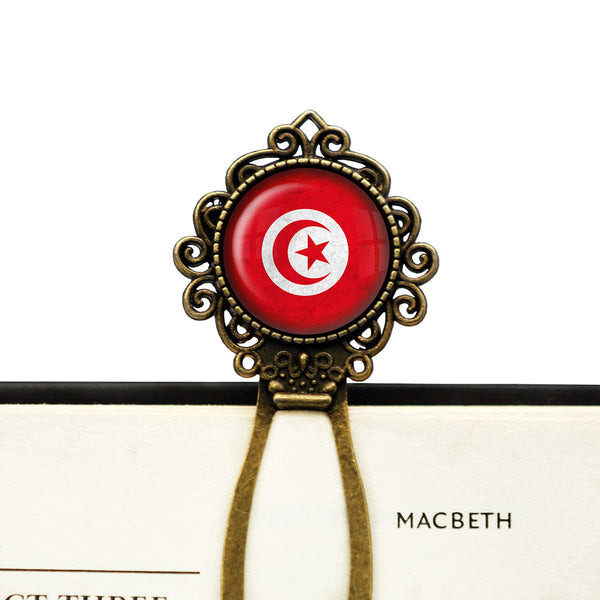 Republic of Tunisia Tunisian Flag Bronze Bookmark