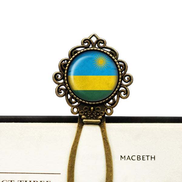 Republic of Rwanda Rwandan Rwandese Flag Bronze Bookmark