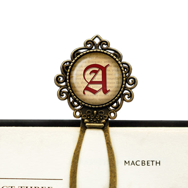 A Letter Old English Gothic Blackletter Magna Carta Bronze Bookmark