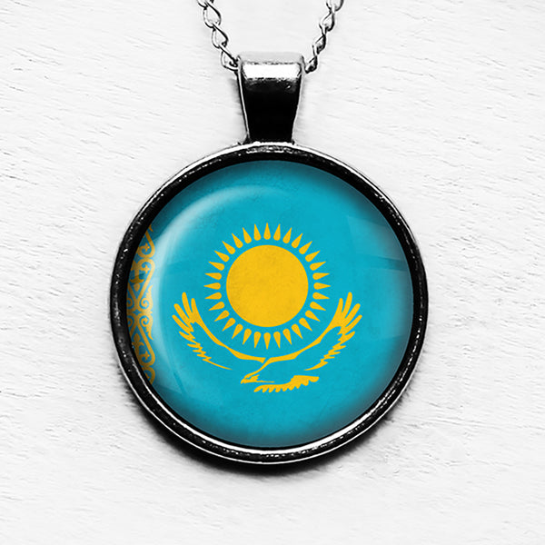 Republic of Kazakhstan Kazakhstani Flag Pendant & Necklace