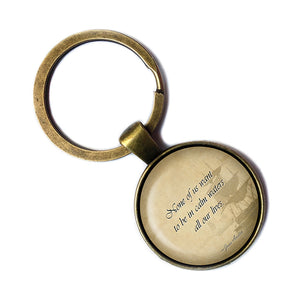 Jane Austen Calm Waters All Our Lives from Persuation Antique Bronze Keychain