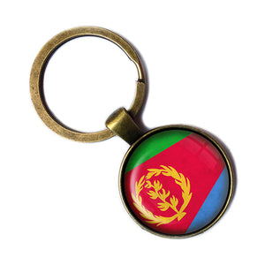 State of Eritrea Flag Antique Bronze Keychain