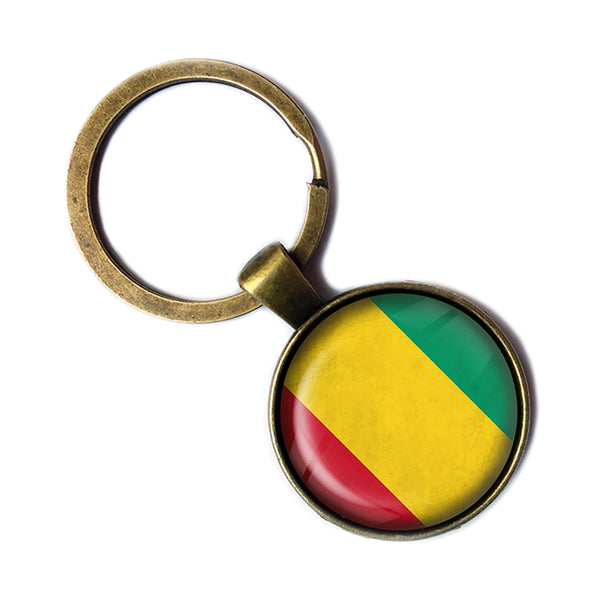 Republic of Guinea Guinean Flag Antique Bronze Keychain