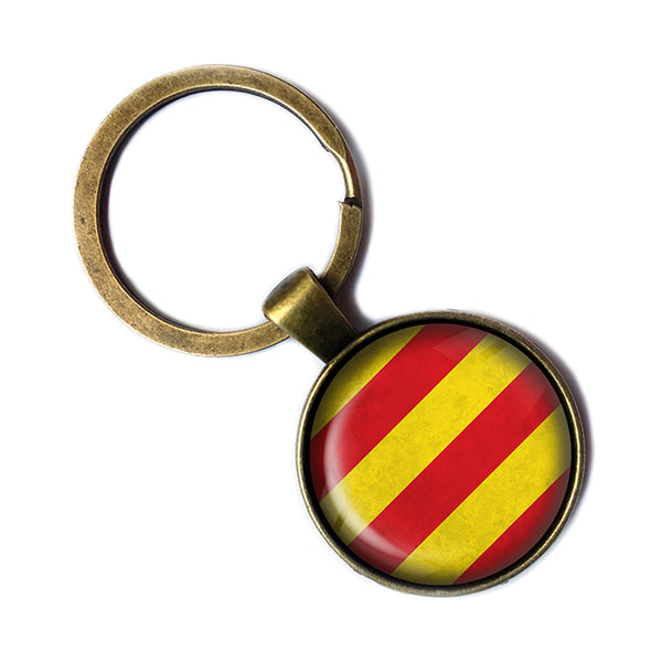 Catalonia Catalonian Flag Antique Bronze Keychain