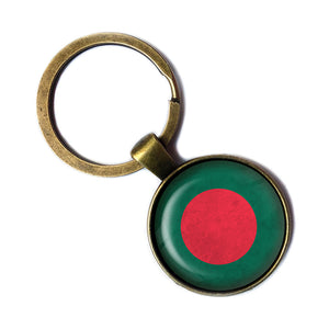 Bangladesh Bangladeshi Flag Antique Bronze Keychain