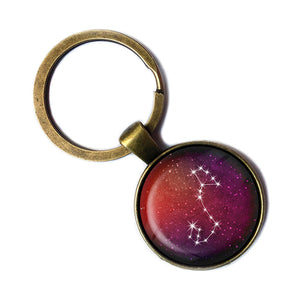 Zodiac Symbol Astrology Scorpio Star Star Constellation Antique Bronze Keychain