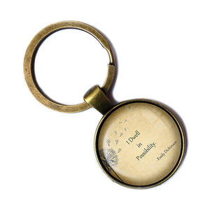 Emily Dickinson I Dwell in Possibility Bronze Keychain