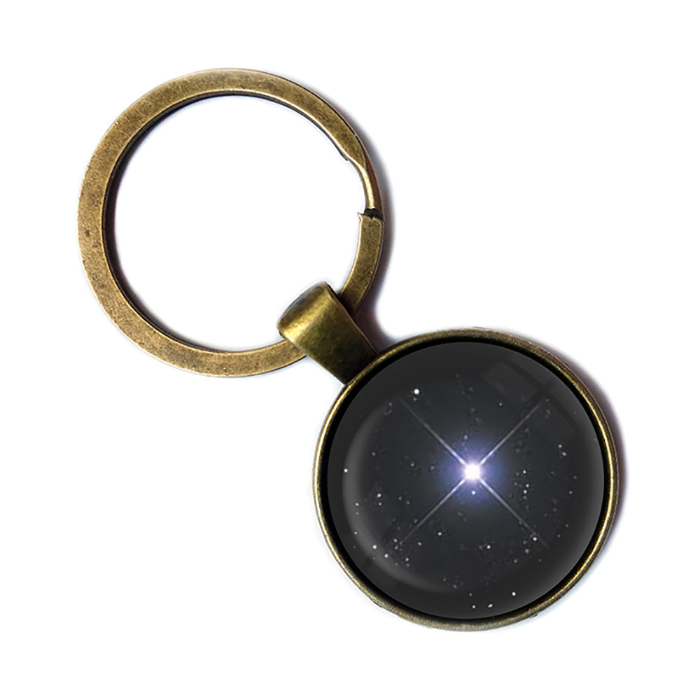 Bright North Star Bronze Keychain