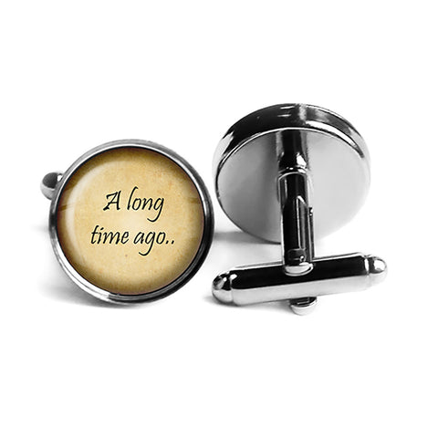 A Long Time Ago Rhodium Silver Cufflinks