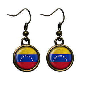 Venezuela Venezuelan Flag Antique Bronze Earrings