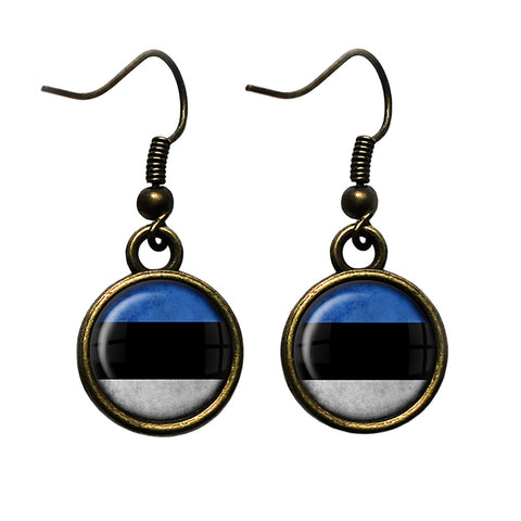 Estonia Estonian Flag Antique Bronze Earrings