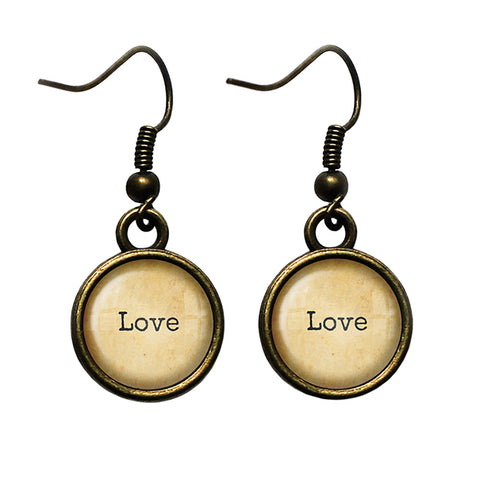 Love Antique Bronze Earrings