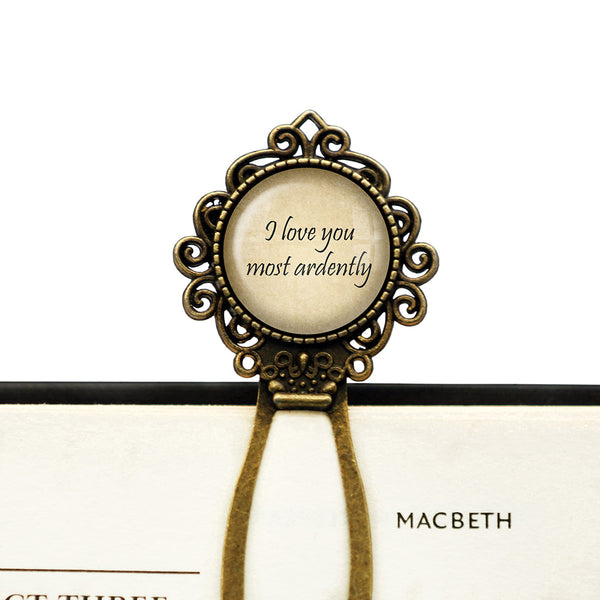 Jane Austen I love You Most Ardently Bronze Bookmark