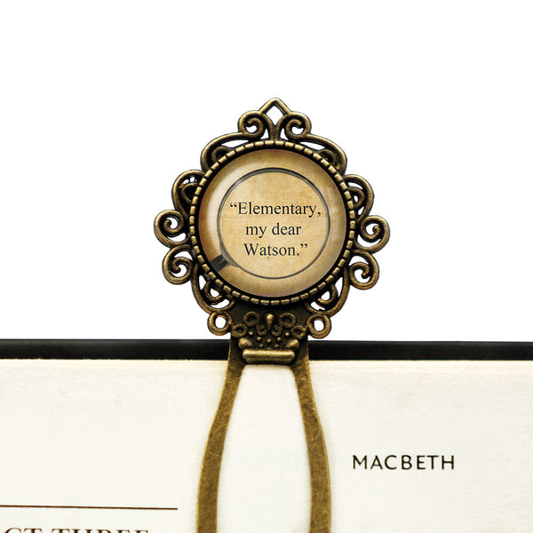 Sherlock Holmes Elementary my Dear Watson Magnifying Glass Bronze Bookmark