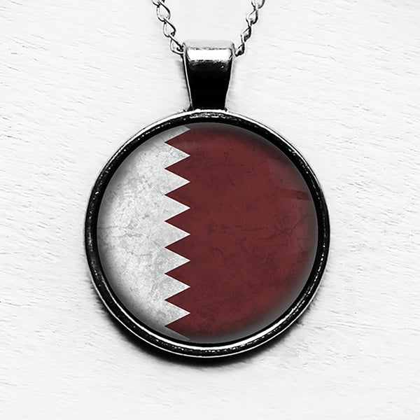 Qatar Qatari Flag Pendant & Necklace