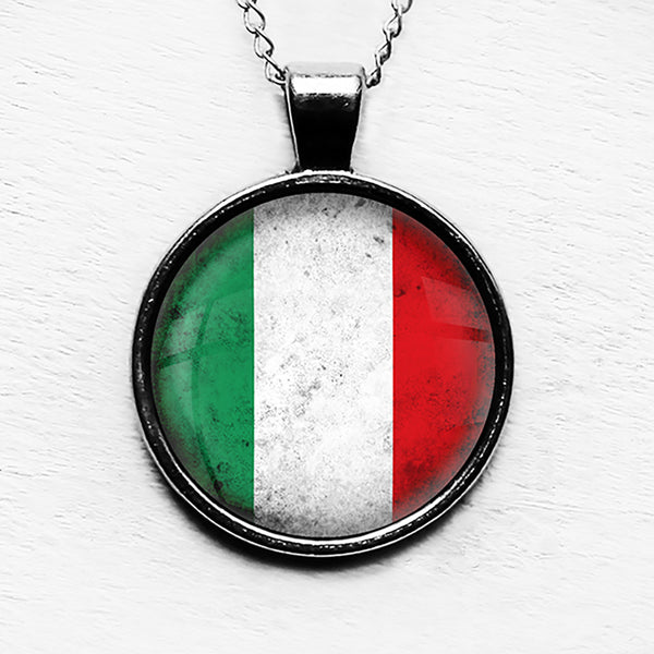 Italy Italian Flag Pendant & Necklace