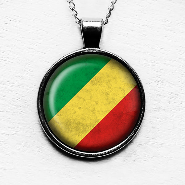 African Nation Congo Flag Pendant & Necklace