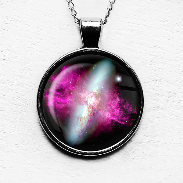 NASA Photograph Nebula Red White Pendant & Necklace