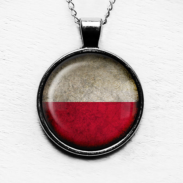 Poland Polish Polska Flag Pendant & Necklace