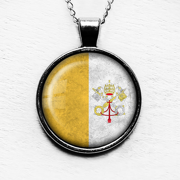 Vatican City Flag Pendant & Necklace