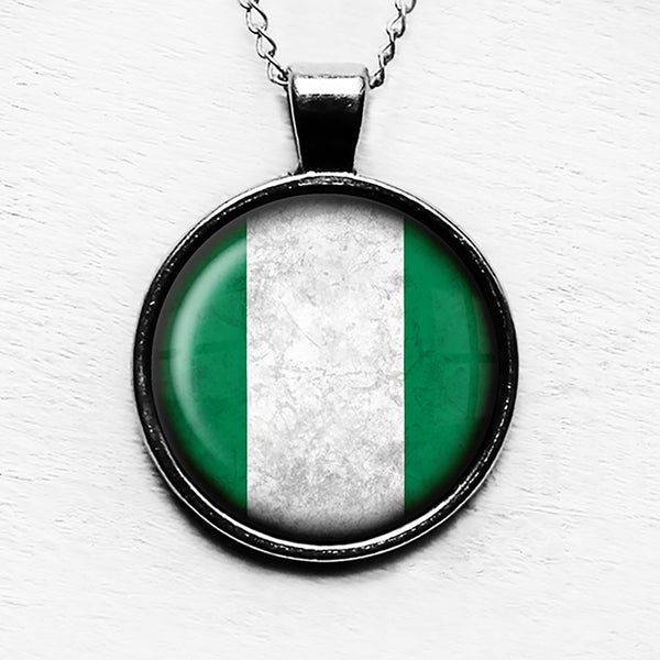 African Nation Nigeria Flag Pendant & Necklace