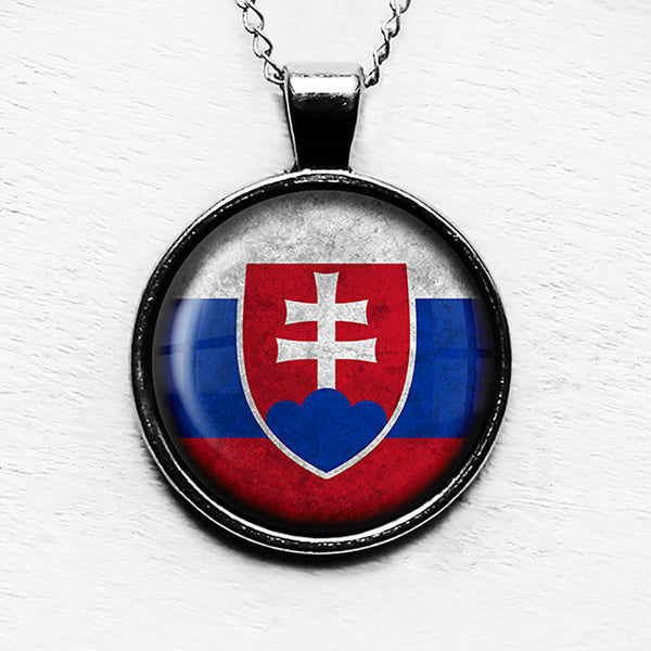 Slovakia Slovakian Flag Pendant & Necklace