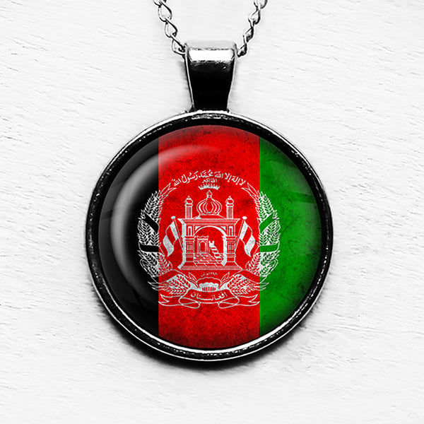 Afganistan Afgan Flag Pendant & Necklace