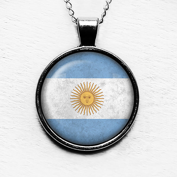 Argentina Argentinian Flag Pendant & Necklace