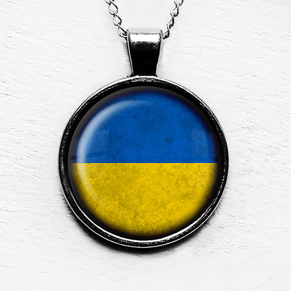 Ukraine Ukranian Flag Pendant & Necklace