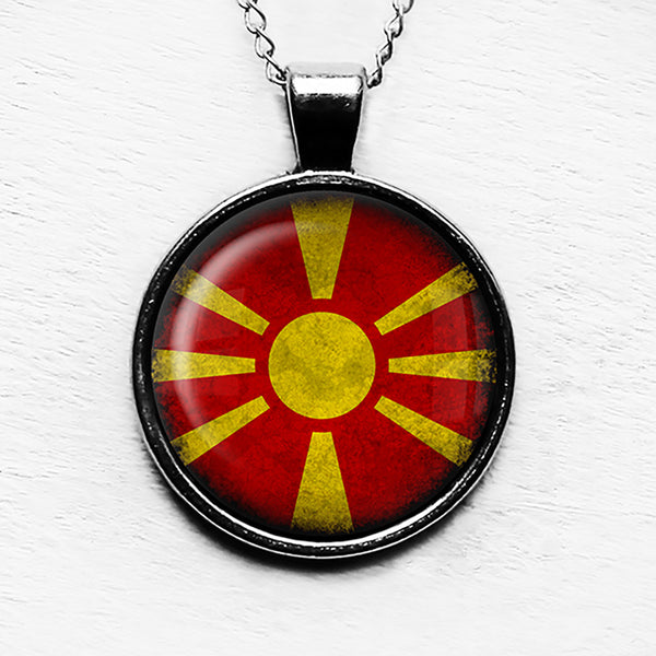 Macedonia Macedonian Flag Pendant & Necklace