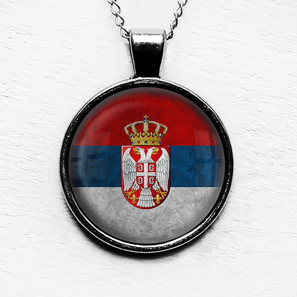 Serbia Serbian Flag Pendant & Necklace