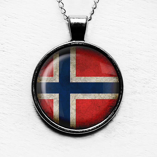 Norway Norwegian Flag Pendant & Necklace