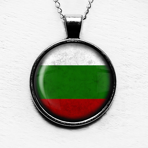 Bulgaria Bulgarian Flag Pendant & Necklace