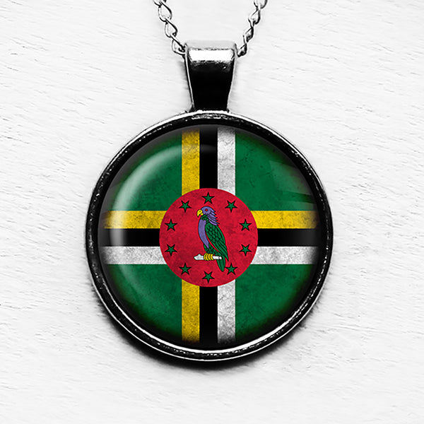 Dominica Dominican Dominiquais Flag Pendant & Necklace