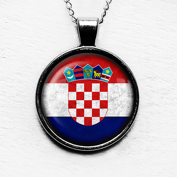 Croatia Croatian Flag Pendant & Necklace