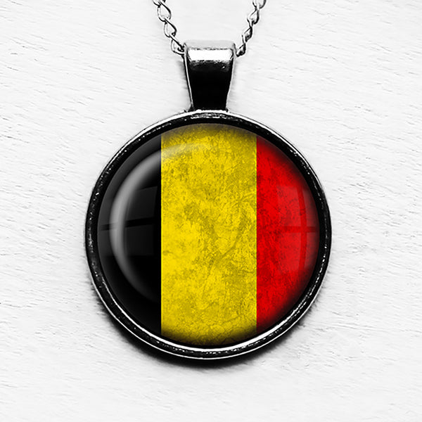 Belgium Belgian Flag Pendant & Necklace