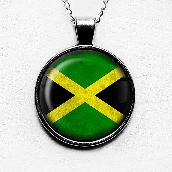 Jamaica Jamaican Flag Pendant & Necklace